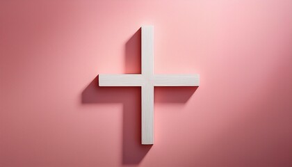 Obraz premium cross on pink background