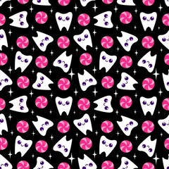 Medicine seamless teeth Christmas pattern for wrapping paper and fabrics and linens