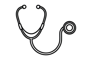 Doctor stethoscope medical device icon silhouette vector. stethoscope logo healthcare vector illustration.