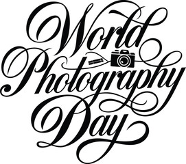 World Photography Day typography design 