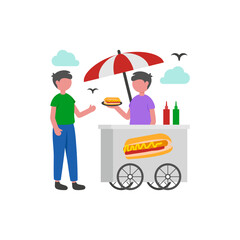 Local Culinary Exploration Flat Vector Illustration