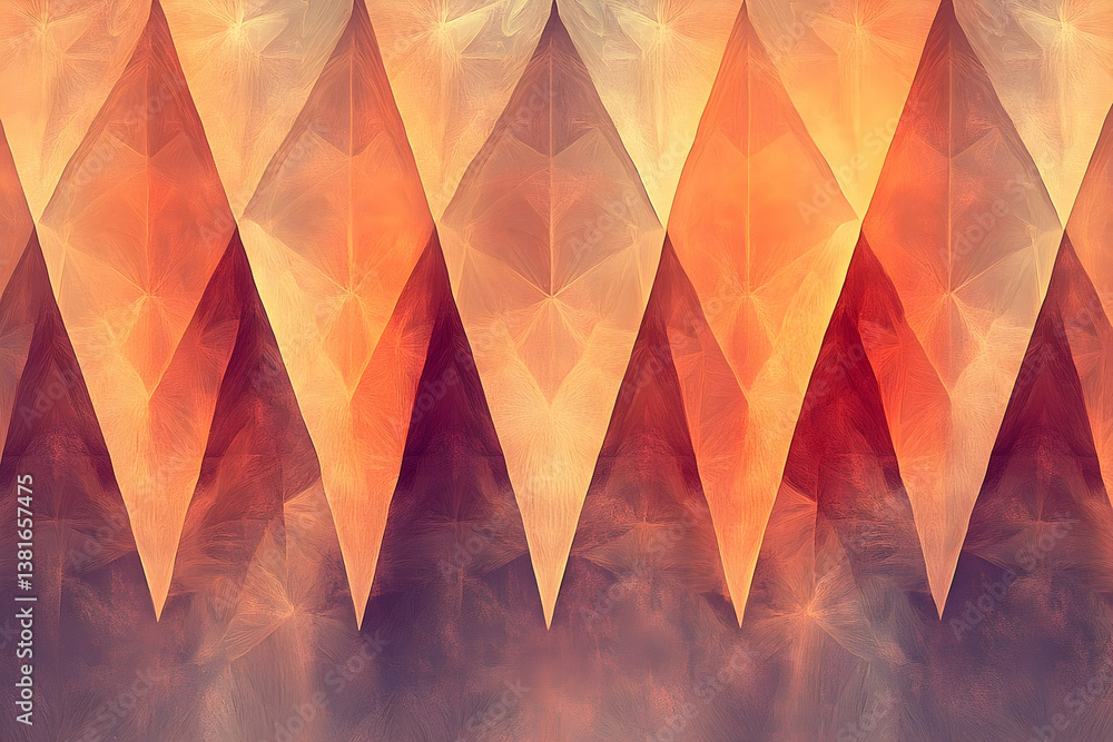 Aufkleber abstract geometrical patterned image displaying orange and purple color gradients
