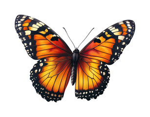 Obraz premium Fluttering monarch butterfly nature vibrant color isolated on transparent background, png