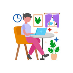 Work Faster by Typing Efficiently Flat Vector Illustration