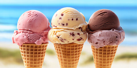 Delicious Ice Cream  with Colorful Candy Sprinkles, and colors