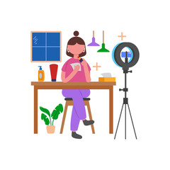 Enhance Lighting with Ring Light Flat Vector Illustration