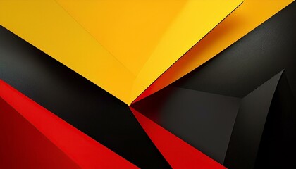 Abstract red, black, and yellow geometric forms