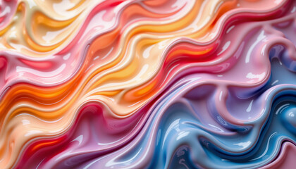 Smooth abstract waves in vibrant colors, artistic expression