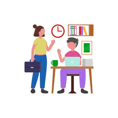 Post Break Work Resumption Flat Vector Illustration