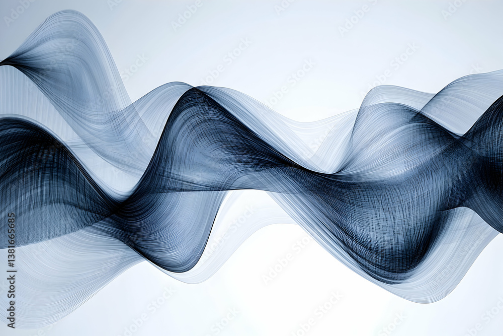 Aufkleber blue flowing abstract lines depict dynamic movement across a background