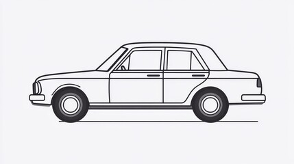 Obraz premium Single one line drawing taxi car. vehicle concept. Continuous line draw design graphic vector illustration.