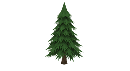 Isolated Evergreen Tree Illustration on White Background For Holiday Decoration