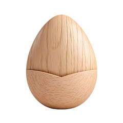 Wooden egg-shaped decorative object.