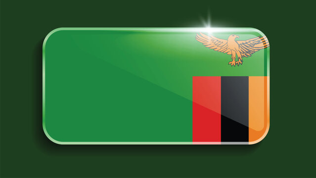 Square Zambia Flag with Original color