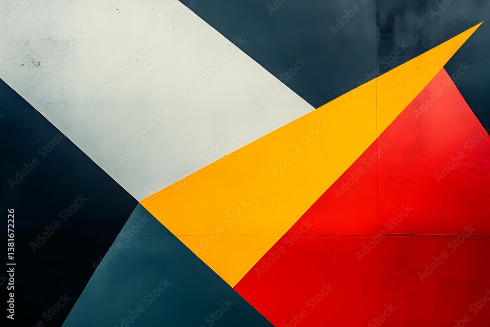 Poster abstract image with colorful geometric shapes and intersecting lines