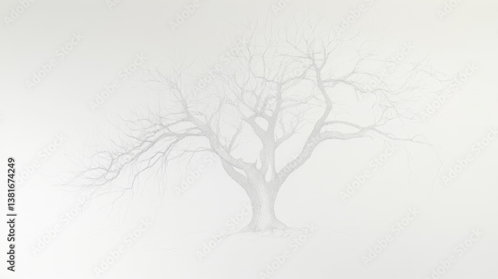 Aufkleber single one line drawing elm. tree concept. continuous line draw design graphic vector illustration.