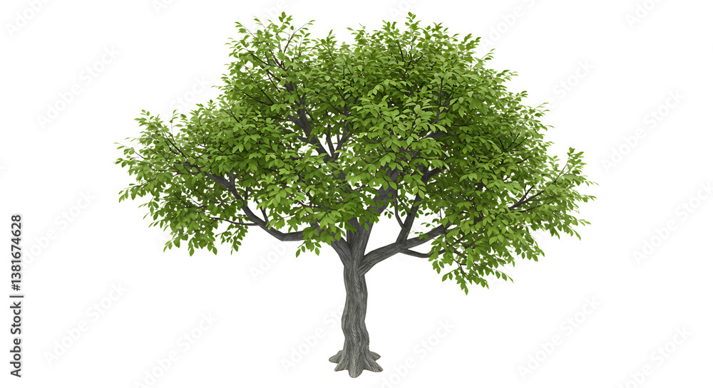Aufkleber isolated tree with green leaves for design and architectural rendering