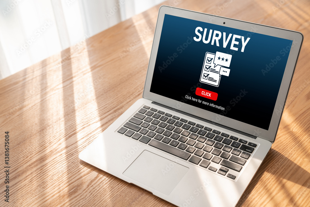 Poster online survey form for modish digital information collection on the internet network