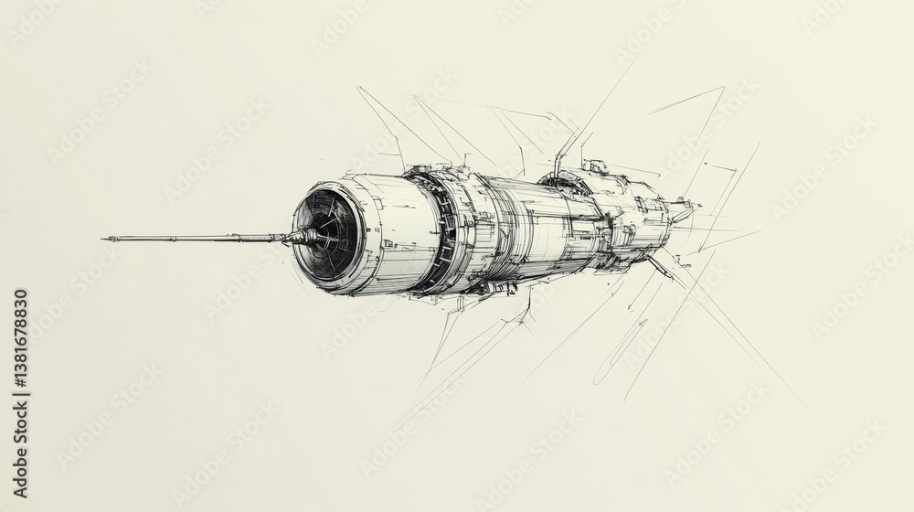 Poster continuous one line drawing of a satellite icon. single line draw design vector graphic illustration