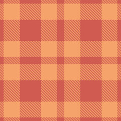 Elegant Seamless Tartan featuring Pale Firebug and Light Monarch Orange Fabric Design