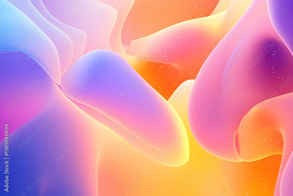 Poster abstract colorful shapes with gradients and soft subtle lighting