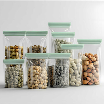 sead and nuts storage bags plastic transparent storage bags with zippers for food storage and insect protection provide large space in the refrigerator or on shelves fo
