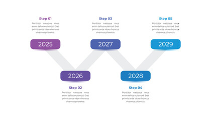 Timeline Infographic with 5 Year Process