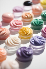 Colorful Assortment of Whipped Cream-Like Nail Polish in Soft Pastel Jars for Stylish Manicure
