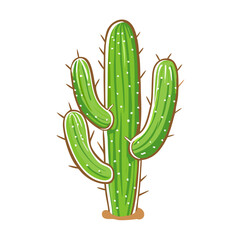 Cactus icon in vibrant green colors, nature decoration concept