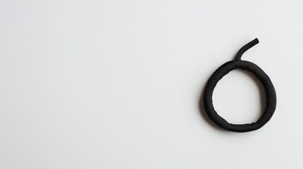 Black Hair Tie Circular Shape Isolated on White Background