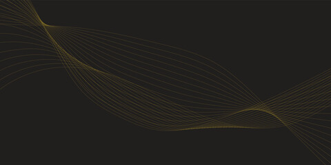 Abstract black smooth waves on white background. Dynamic sound waves. Design elements. eps10