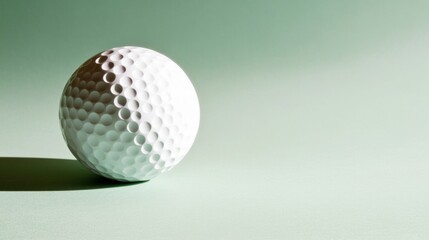 White Golf Ball on Soft Green Surface with Subtle Shadows