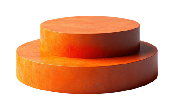 Abstract orange shapes minimalist isolated on transparent background, png