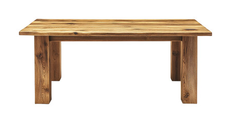 Wooden dining table setup in cozy home environment isolated on transparent background, png