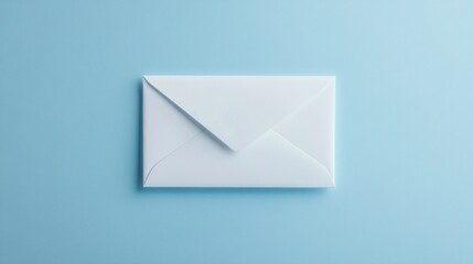 White Envelope on Soft Blue Background for Messaging and Communication