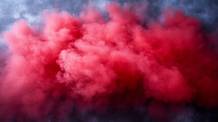 A beautiful and vibrant collection of billowing red colored smoke