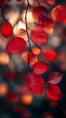 Velvet red autumn leaves glow high resolution image