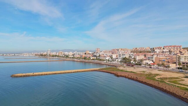 Panoramic aerial view of Santa Pola, Alicante, Valencian Community, Spain.
