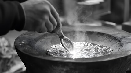 Fototapeta premium pouring milk into a pot