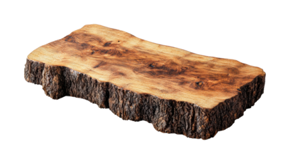 Rustic wood slab display workshop product nature aesthetic isolated on transparent background, png