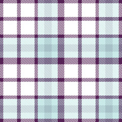 Classic Kuwanomi Purple Seamless Tartan with Vintage White accents Fabric Design