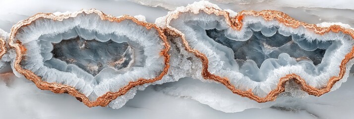 Fototapeta premium Sparkling Crystal Veins A Close-Up on the Abstract, Iridescent Formations Found Within a Geode