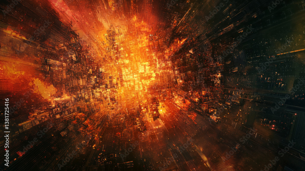 Poster abstract background featuring a computer motherboard, ideal for science and technology-related visua