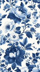 Vintage floral pattern featuring plants