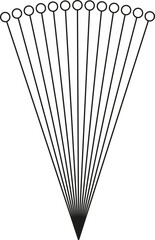 Regular beams radiating from the center.