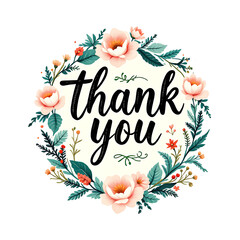 thank you card with roses