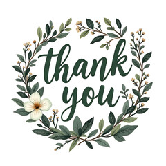 thank you icon olive branch and flower for cards