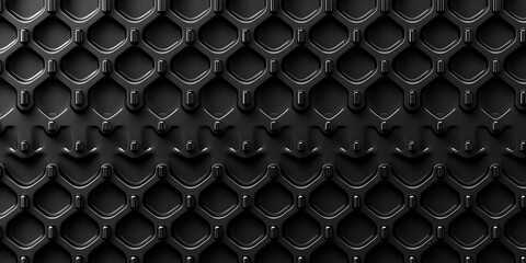 Textured black surface with a honeycomb pattern, showcasing intricate design for industrial use