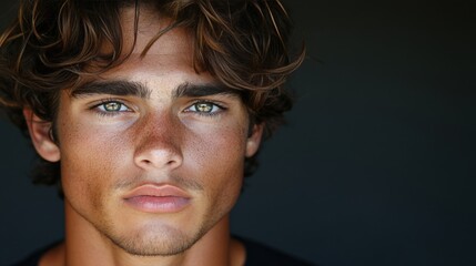 Fototapeta premium Young Man with Expressive Features and Natural Lighting