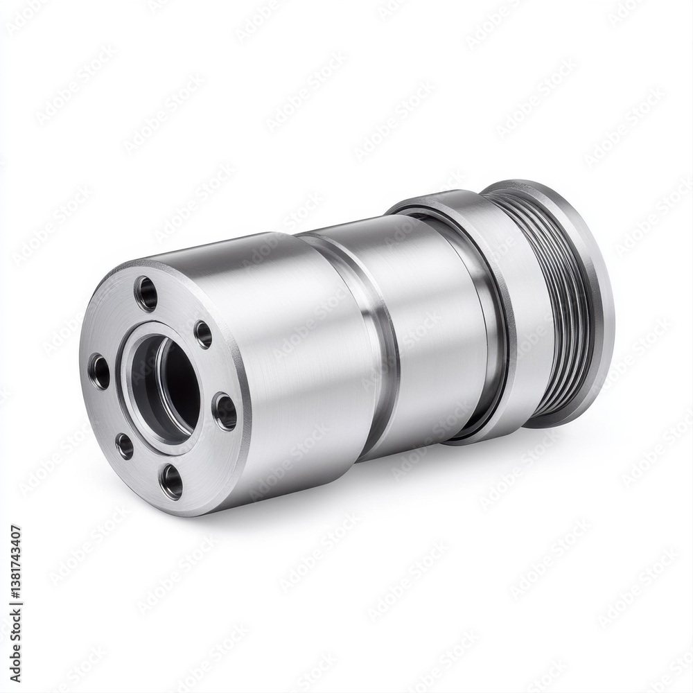 Poster precision engineered metal component for industrial applications and mechanical engineering projects